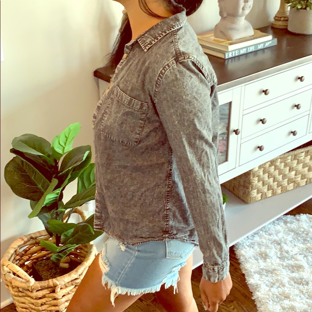 Acid Wash Button Up